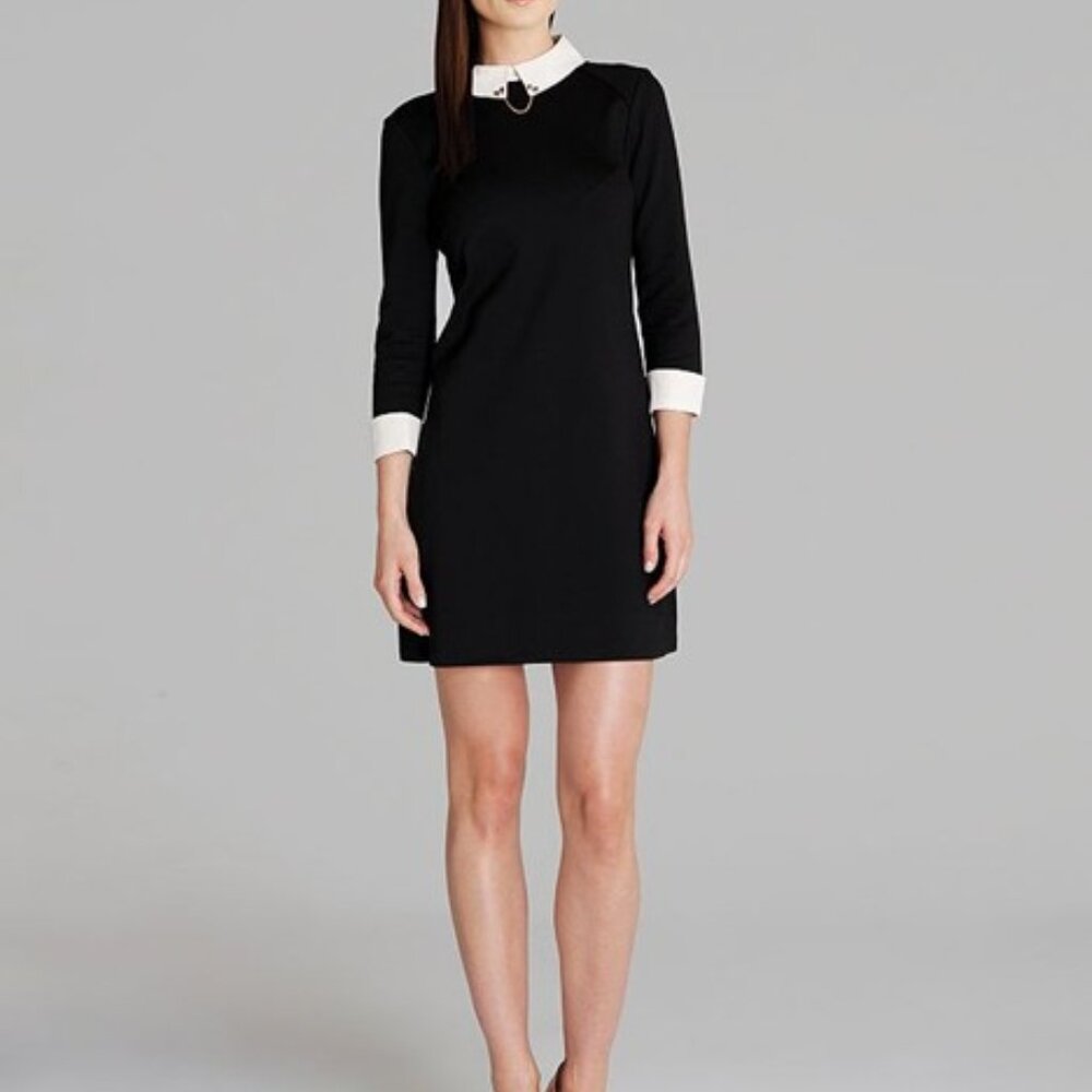 Ted Baker London Wubty Contrast Collar Mini Dress US 4 Viscose Blend Stretchy